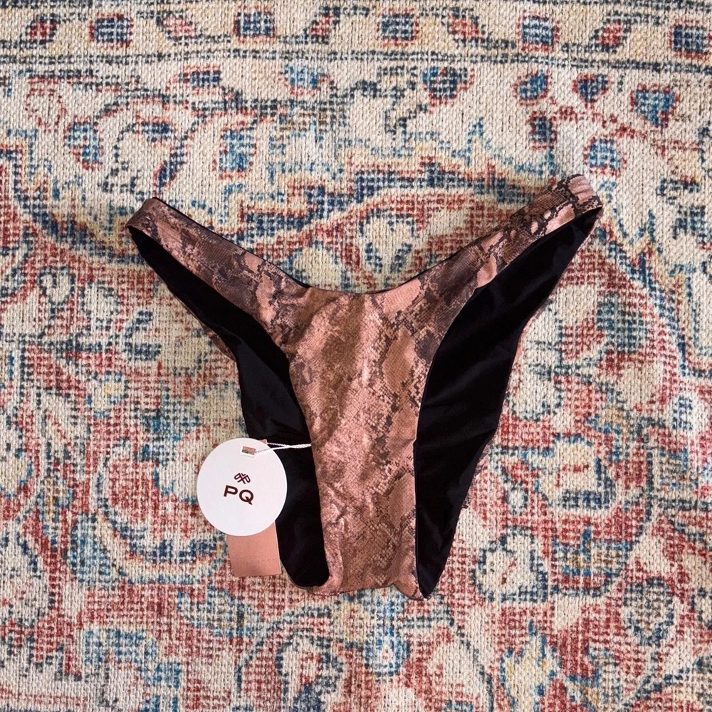 PQ Swim Kaa Reversible High Cut Teeny Bikini Bottoms SZ S NWT - Picture 2 of 4